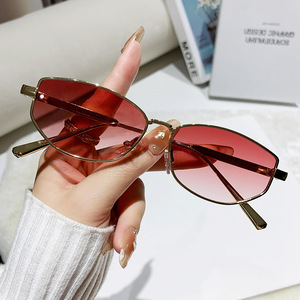Polygonal <b>Small</b> <b>Frame</b> Metal <b>Sunglasses</b> UV400 PC Lens Unisex Outings Cycling Driving Stage Parties - Product Image 2