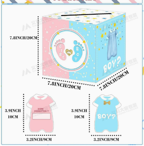 Cajas de Regalo para Decoración de Baby Shower DAMAI, Artículos para Fiestas de Revelación de Género, Caja de Papel Roja y Azul, Caja de Votación Plegable para Fiestas de Revelación - Product Image 3
