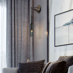 Lampe murale de chevet de style nordique moderne minimaliste, design tendance tout en cuivre avec cristal pour mur d'arrière-plan de télévision - Product Image 4