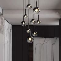 Luminaire suspendu LED en aluminium, design moderne, pour hôtel, bar, couloir, restaurant, escalier, décoration intérieure, personnalisable