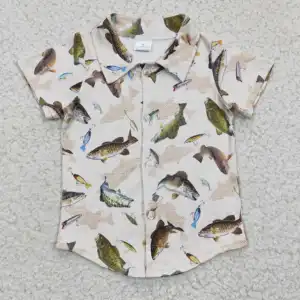 Camisetas de pesca para bebés y niños, polos de verano, boutique, venta al por mayor, novedad de 2023