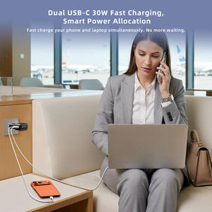 Adaptateur de voyage mini Wontravel 30W UK EU AU US avec 2 ports Type-C, charge rapide, pour voyage d'affaires - Product Image 5