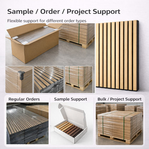 Panneau mural intérieur commercial <span class=keywords><strong>avec</strong></span> <span class=keywords><strong>lattes</strong></span> en <span class=keywords><strong>bois</strong></span> pour les murs des bureaux, des halls d'accueil et des zones <span class=keywords><strong>de</strong></span> réunion - Product Image 5
