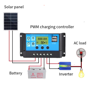 Contrôleur solaire PWM à onde sinusoïdale pure du fabricant d'origine, chargeur photovoltaïque 12V/24V 30A, station de travail solaire pour éclairage, ROHS 24H - Product Image 4