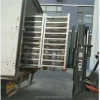 Chariot danois à quatre roues avec étagère amovible, structure en acier métallique, OEM, pour présentation de plantes en pépinière, conteneurs