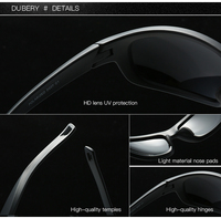 DUBERY 2026 – Nouvelles Lunettes de Soleil Sport Polarisées de Haute Qualité pour Hommes et Jeunes, Protection UV400, Lunettes de Course Tendance, Lunettes de Soleil Tactiques