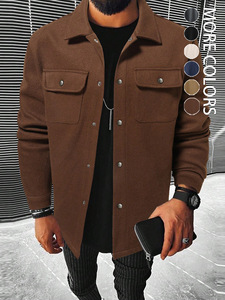 Veste pour homme en gros, prix de gros, automne-hiver, vente chaude, décontractée, couleur unie, col rabattu - Product Image 5