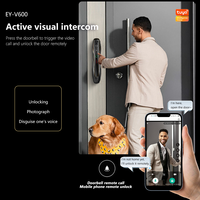 Serrure de porte intelligente WiFi Tuya entièrement automatique avec reconnaissance faciale, code, carte-clé et données cloud pour portes en aluminium/bois
