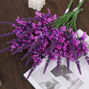 <b>Artificial</b> Lavender And Violet <b>Bouquets</b> Silk Flowers High Simulation Wedding Home Decorations - Product Image 4