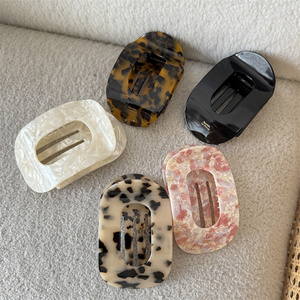 Fermacapelli a Forma di Tartaruga con Fibbia Rotonda Curva e Pieghevole 10cm Accessori per Capelli in Acetato - Product Image 3