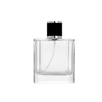 Flacon de parfum carré élégant de luxe 50 ml, flacon de parfum unique de 100 ml au design haut de gamme avec emballage coffret cadeau