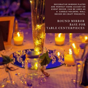 Plateau miroir rond en acrylique, sous-plaques, <span class=keywords><strong>assiette</strong></span> à bougie <span class=keywords><strong>pour</strong></span> restaurant, centres de table de mariage, <span class=keywords><strong>d</strong></span>écoration de fête de noël, vente en gros - Product Image 3