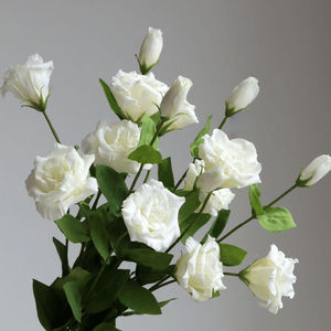 Fiori decorativi di alta qualità fiori decorativi in vera seta 3 teste rosa palloncino fiore centrotavola decorazione vero tocco fiore - Product Image 4