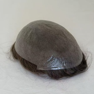 Prothèse capillaire pour homme en cheveux humains 100% naturels, ultra-fine, avec base en PU et ligne de cheveux naturelle, 0,02 mm, super invisible - Product Image 2