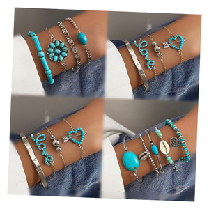 5 Pcs/<b>set</b> Fashion Snake Bone Chain Crystal Rhinestone <b>Bracelet</b> <b>Set</b> for Women Jewelry - Product Image 4