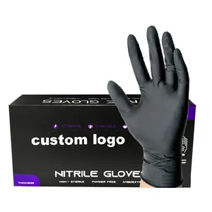 Gants de tatouage en nitrile noir rose XS-2XL, bon marché, usine, salon, mécanique, travail industriel, beauté, sans poudre, gants en nitrile