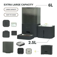 Distributeur automatique de nourriture et d'eau pour animaux de compagnie, grande capacité 6L, portable, en plastique, pour chiens et chats