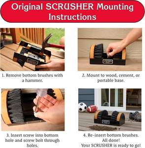 Grattoir à chaussures avec base portable - Nettoyeur de bottes avec brosses de nettoyage pour toutes les tailles de chaussures - Product Image 3