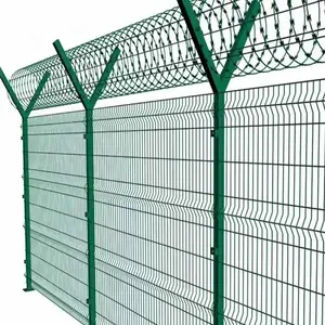 Sıcak daldırma galvanizli özelleştirilmiş boyut bükülmüş 3D kıvrımlı kaynaklı tel örgü çit Panel