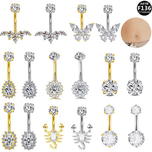 G23 <b>Titanium</b> Butterfly And Scorpion Navel <b>Ring</b> Medical Grade Piercing Jewelry For Party - Product Image 1