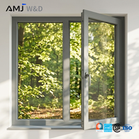 Ventana Lateral Abatible de Aluminio KSA con Malla de Acero Inoxidable, Ventanas Corredizas Modernas de Aluminio con Doble Acristalamiento para Casa