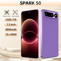 Smartphone SPARK 50 Android 16 5G, écran 7,3 pouces, batterie de 8800 mAh, appareil photo 108 MP, double SIM, emplacement pour carte TF, pour jeux et selfies