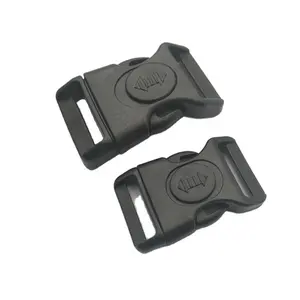 Wholesale insert plastic safety buckle 25mm plastic center release buckles plastic double insurance curved buckle