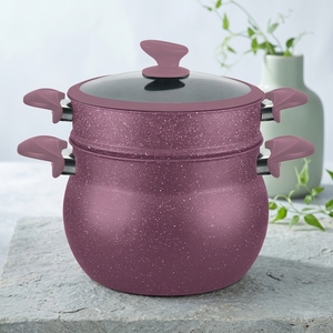 Couscoussier marocain en aluminium à 2 niveaux, forme perle, compatible induction, fabriqué en Chine, directement de l'usine, couleur personnalisable - Product Image 2