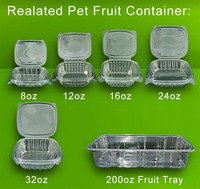 Boîtes d'emballage à rabat transparentes en plastique jetables de 200oz pour fruits, plats à emporter