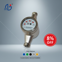 Meter Aliran Air Dingin Multi-Jet 20mm Bahan Stainless Steel 304, IP68, OEM, Meter Air Minum, Akurasi Kelas 2, Berulir