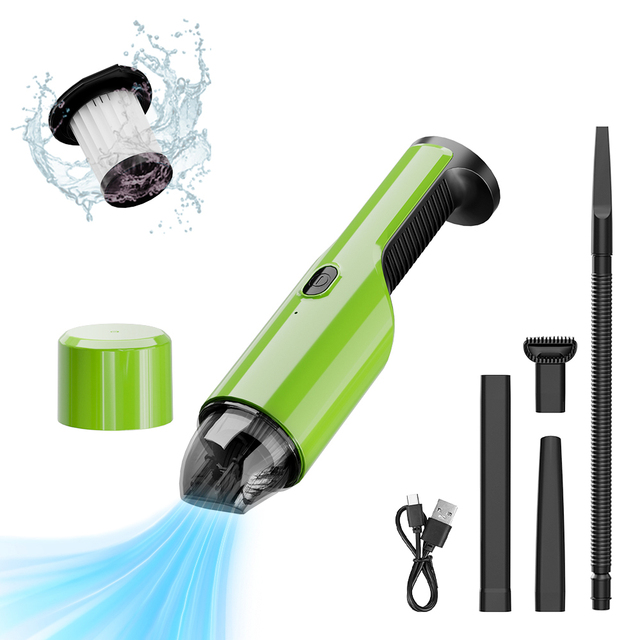 Portable 2-in-1 Home Car Air Duster Cordless Handheld Vacuums for Dry Cleaning Pets Hotel Home Office Rechargeable Wireless