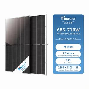 Panel Solar Trina de 700w, 132 Celdas, Bifacial, Módulos Fotovoltaicos Trina TSM-NEG21C.20, Paneles Solares Trina Vertex Tipo N - Product Image 1