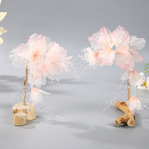 Accesorios para el Cabello Hanfu Hechos a Mano para Mujeres y Niñas, Estilo Antiguo, Pasador de Pelo Rosa con Borlas, Novedad 2023 - Product Image 3