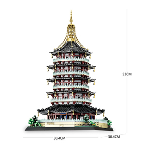 WANGE 6236 Mini Modèle de Pagode Chinoise Leifeng, Blocs de Construction Créatifs en Plastique, Jouet pour Enfants de <span class=keywords><strong>7</strong></span> <span class=keywords><strong>ans</strong></span> et plus, <span class=keywords><strong>Cadeau</strong></span> Électronique pour Garçons - Product Image 3