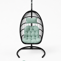 Chaise suspendue œuf en rotin pour jardin, mobilier d'extérieur moderne, best-seller, avec support en métal, imperméable, pour parc
