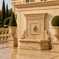 Fontaine murale extérieure moderne en marbre, pierre calcaire et granit Samistone, résistante à l'eau, durable et facile à installer