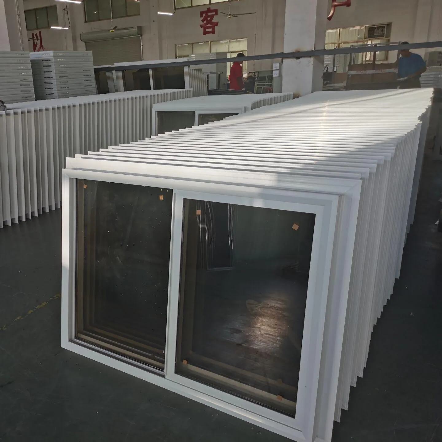 Fabrika fiyat çift cam Upvc amerikan pencere Pvc sürgülü pencereler