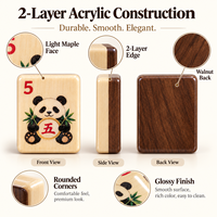Jeu de tuiles de Mahjong américain en bois, tuiles de Mahjong inspirées de la nature, bambou, panda, joker, jeu de Mahjong personnalisé, vente en gros