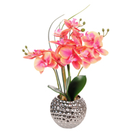 Bunga Phalaenopsis Plastik Buatan Tangan Berkualitas Tinggi Ramah Lingkungan Tahan Lama Warna Pink Mewah Dekorasi Istimewa Grosir Pabrik