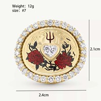 Bague de tarot en acier inoxydable plaqué or 18 carats PVD, imperméable et non ternie, de la marque Fanhua
