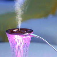 Portable Vente Chaude Mini Cristal Led Diffuseurs D'arôme De Bureau Brume Fraîche Usb Petite Taille Humidificateur D'air Avec Veilleuse Colorée