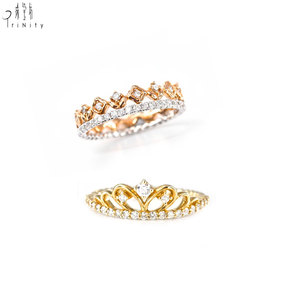 Anillo de Diamantes Naturales Reales de Oro Amarillo Sólido de 18K, Diseño de Corona Victoriana Vintage, Anillo de Eternidad, Venta al Por Mayor - Product Image 2