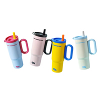 Gourde isotherme en acier inoxydable 316 de haute qualité, grande capacité, pour voiture et extérieur, avec paille mignonne, pour boissons chaudes et froides