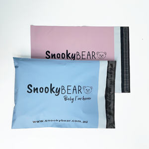 10x13inch Custom Matte Blue Poly Mailers with Black Printing - Branded Shipping Bags for Luxury Apparel & Streetwear - Product Image 1