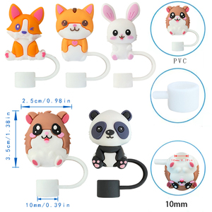 Adornos 3D de Animales (Conejo, Oso, Perro) de 10mm para Tapas de Pajitas, Accesorios para Bar - Product Image 4