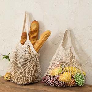 Sac de courses en coton écologique pour fruits et légumes, sac en filet pour l'épicerie, usage quotidien, tendance - Product Image 1