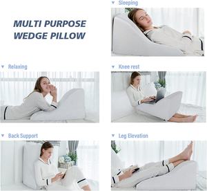 Bantal Wedge tempat tidur berkontur lembut untuk tidur & antimendengkur & refluks asam dengan sarung dapat dicuci yang dapat dilepas berpori - Product Image 6