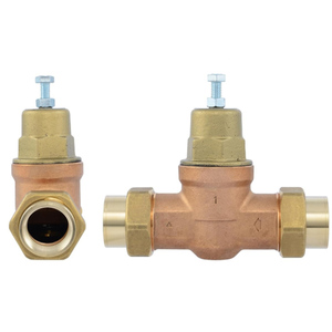 Vanne <span class=keywords><strong>de</strong></span> régulation <span class=keywords><strong>de</strong></span> <span class=keywords><strong>pression</strong></span> à double union - 1 pouce NPT femelle, 45 PSI, tête en laiton, adaptée aux systèmes d'<span class=keywords><strong>eau</strong></span> domestiques - Product Image 2