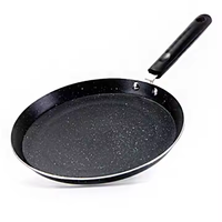 Poêle à frire antiadhésive en aluminium noir de 10 pouces de haute qualité pour la cuisine domestique et extérieure