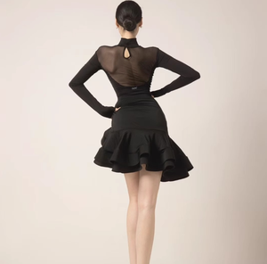 Vestido Profesional de Poliamida Rosa 2025 para Baile Latino, Faldas Tutú sin Espalda, Traje de Entrenamiento para Baile de Salón/Jazz/Chachachá/Samba - Product Image 3
